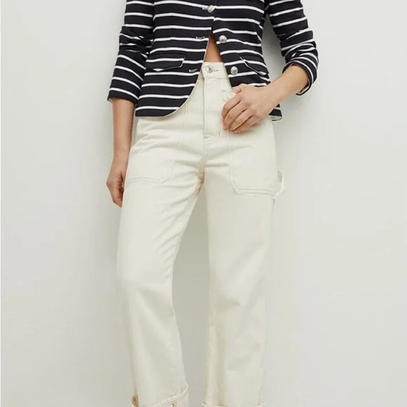 Veronica Beard Striped Blazer with Silver Buttons